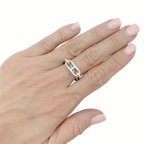 hermes bague femme|bague hermes argent maillon.